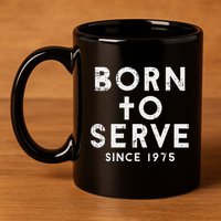 Born To Serve Cross God Jesus Faith Christian 11oz C Handle Ceramic Mug