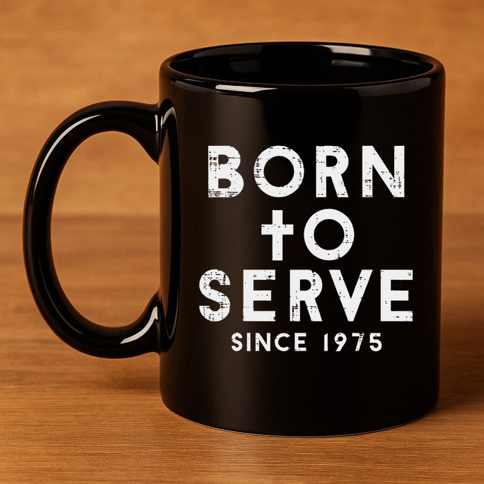 Born To Serve Cross God Jesus Faith Christian 11oz C Handle Ceramic Mug