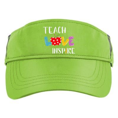 Back To School Teach Love Inspire Teaching Kindness Teacher Adult Drive Performance Visor