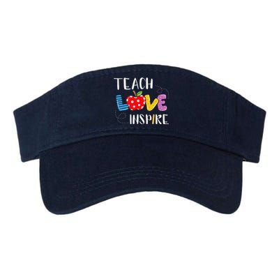 Back To School Teach Love Inspire Teaching Kindness Teacher Valucap Bio-Washed Visor