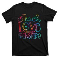 Back To School Teach Love Inspire Teaching Kindness Teacher T-Shirt