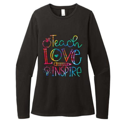 Back To School Teach Love Inspire Teaching Kindness Teacher Womens CVC Long Sleeve Shirt