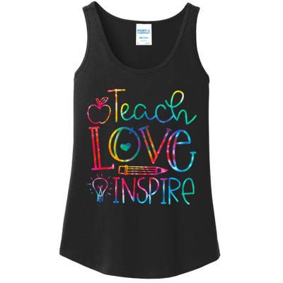 Back To School Teach Love Inspire Teaching Kindness Teacher Ladies Essential Tank