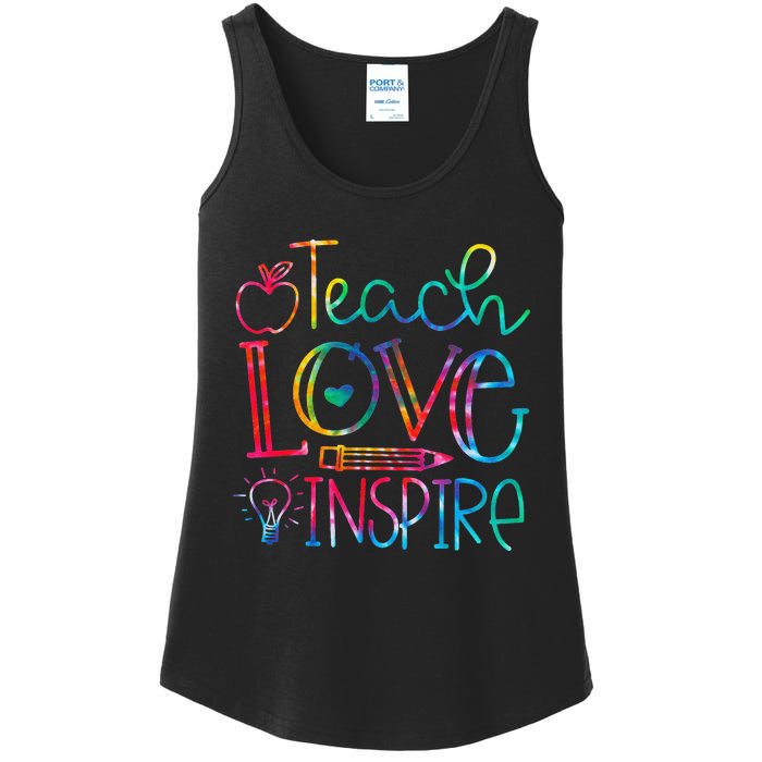 Back To School Teach Love Inspire Teaching Kindness Teacher Ladies Essential Tank