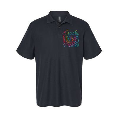 Back To School Teach Love Inspire Teaching Kindness Teacher Softstyle Adult Sport Polo