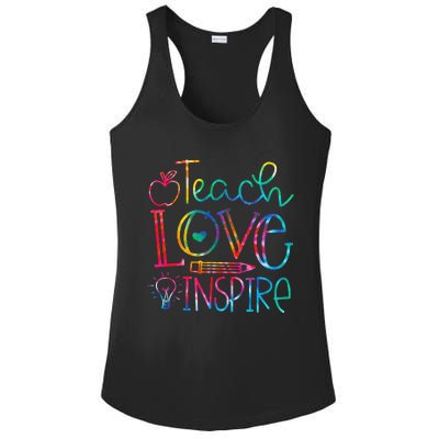 Back To School Teach Love Inspire Teaching Kindness Teacher Ladies PosiCharge Competitor Racerback Tank