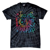 Back To School Teach Love Inspire Teaching Kindness Teacher Tie-Dye T-Shirt