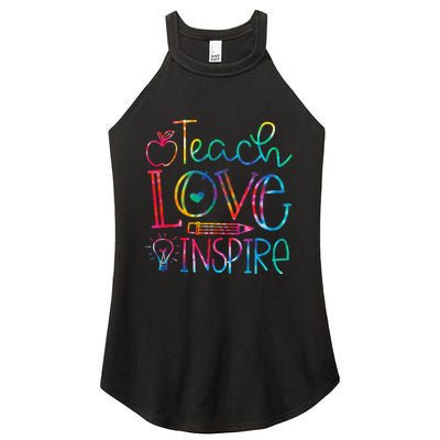 Back To School Teach Love Inspire Teaching Kindness Teacher Women's Perfect Tri Rocker Tank