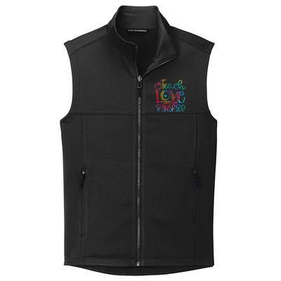 Back To School Teach Love Inspire Teaching Kindness Teacher Collective Smooth Fleece Vest