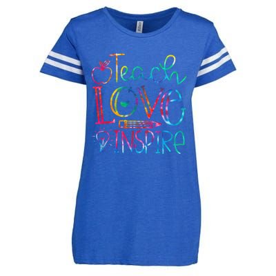 Back To School Teach Love Inspire Teaching Kindness Teacher Enza Ladies Jersey Football T-Shirt