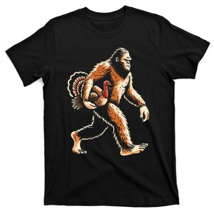 Bigfoot Thanksgiving Sasquatch Turkey T-Shirt