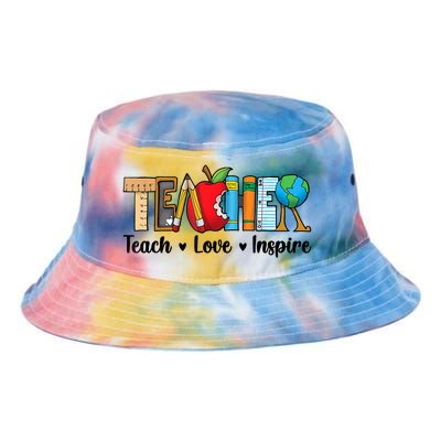 Back To School Cute Teach Love Inspire Teacher Tie Dye Newport Bucket Hat