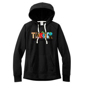 Back To School Cute Teach Love Inspire Teacher Women's Fleece Hoodie