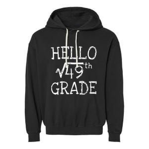 Back To School 7th Grade Square Root Of 49 Math Kids Teacher Garment-Dyed Fleece Hoodie