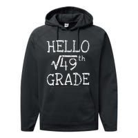 Back To School 7th Grade Square Root Of 49 Math Kids Teacher Performance Fleece Hoodie