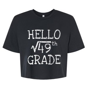 Back To School 7th Grade Square Root Of 49 Math Kids Teacher Bella+Canvas Jersey Crop Tee