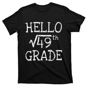 Back To School 7th Grade Square Root Of 49 Math Kids Teacher T-Shirt