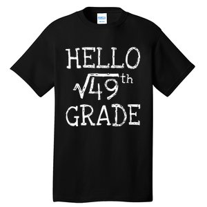 Back To School 7th Grade Square Root Of 49 Math Kids Teacher Tall T-Shirt