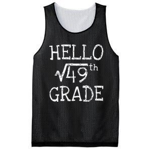 Back To School 7th Grade Square Root Of 49 Math Kids Teacher Mesh Reversible Basketball Jersey Tank