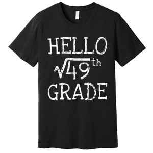 Back To School 7th Grade Square Root Of 49 Math Kids Teacher Premium T-Shirt