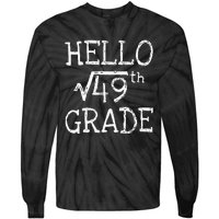 Back To School 7th Grade Square Root Of 49 Math Kids Teacher Tie-Dye Long Sleeve Shirt