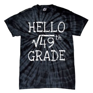 Back To School 7th Grade Square Root Of 49 Math Kids Teacher Tie-Dye T-Shirt