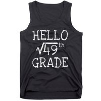 Back To School 7th Grade Square Root Of 49 Math Kids Teacher Tank Top