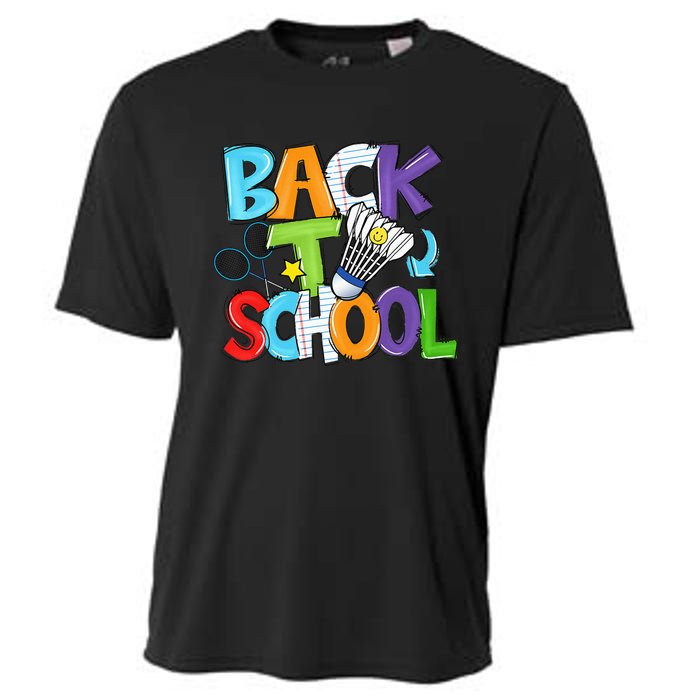 Back To School Badminton Players Funny First Day Of School Cooling Performance Crew T-Shirt