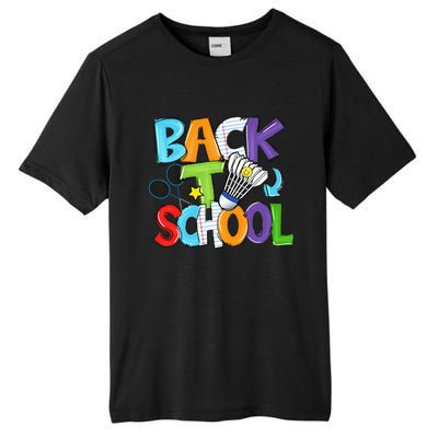 Back To School Badminton Players Funny First Day Of School Tall Fusion ChromaSoft Performance T-Shirt