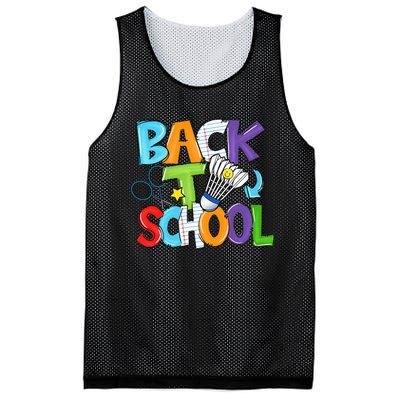 Back To School Badminton Players Funny First Day Of School Mesh Reversible Basketball Jersey Tank