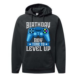 Birthday Time to Level Up Video Game Birthday Gamer Performance Fleece Hoodie