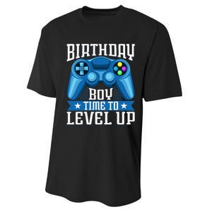 Birthday Time to Level Up Video Game Birthday Gamer Performance Sprint T-Shirt