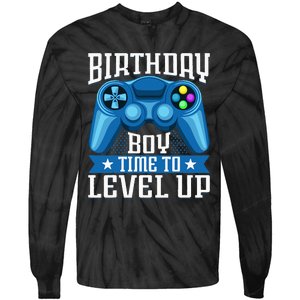 Birthday Time to Level Up Video Game Birthday Gamer Tie-Dye Long Sleeve Shirt