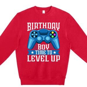 Birthday Time to Level Up Video Game Birthday Gamer Premium Crewneck Sweatshirt