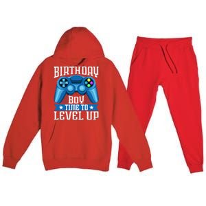 Birthday Time to Level Up Video Game Birthday Gamer Premium Hooded Sweatsuit Set