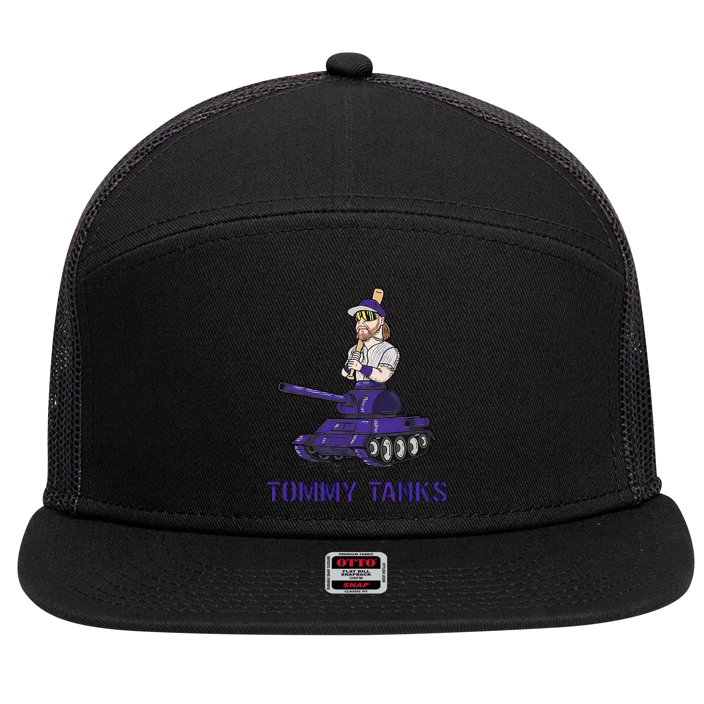 Baseball Tommy Tanks Tommy Funny Tanks Tommy Tanks 7 Panel Mesh Trucker Snapback Hat