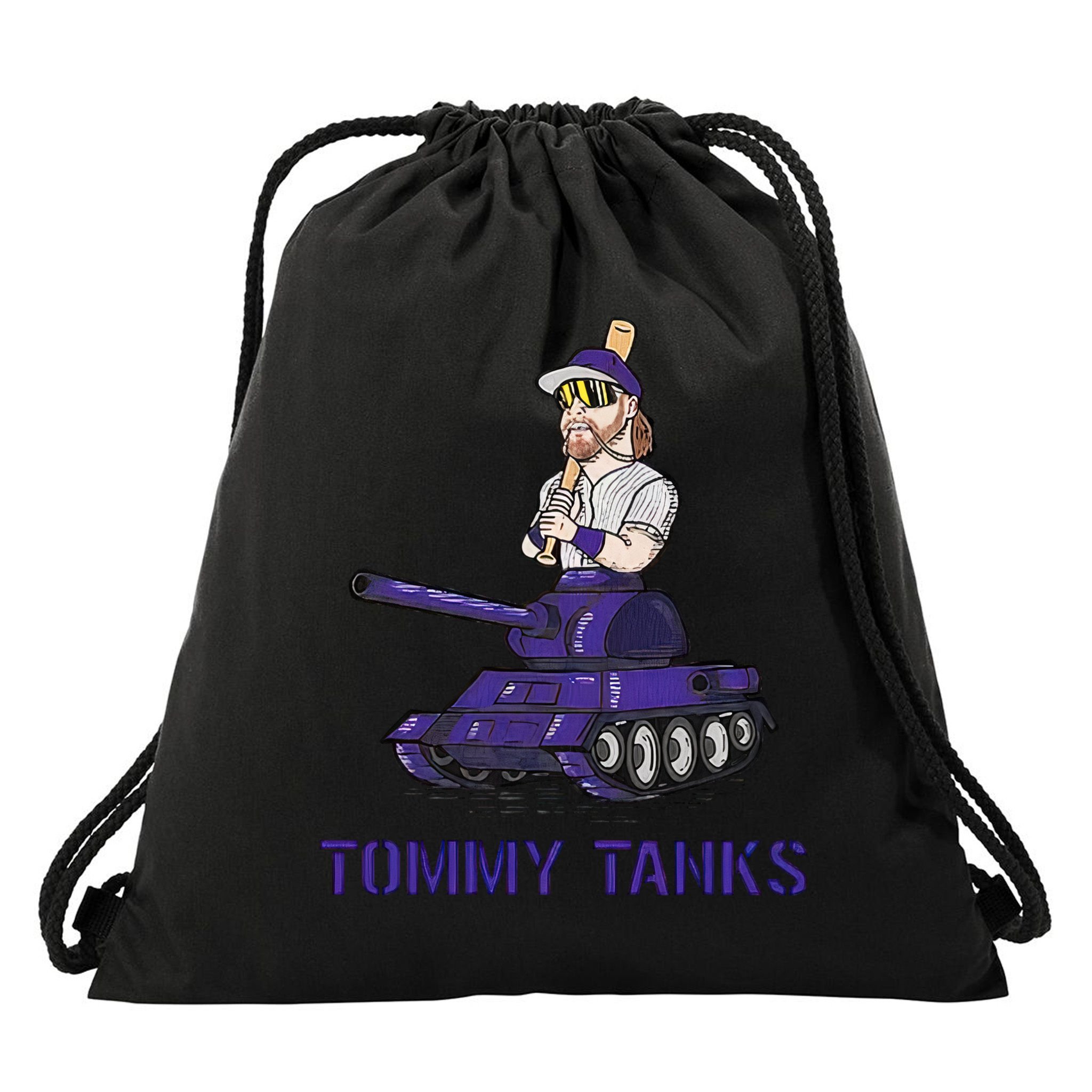 Baseball Tommy Tanks Tommy Funny Tanks Tommy Tanks Drawstring Bag