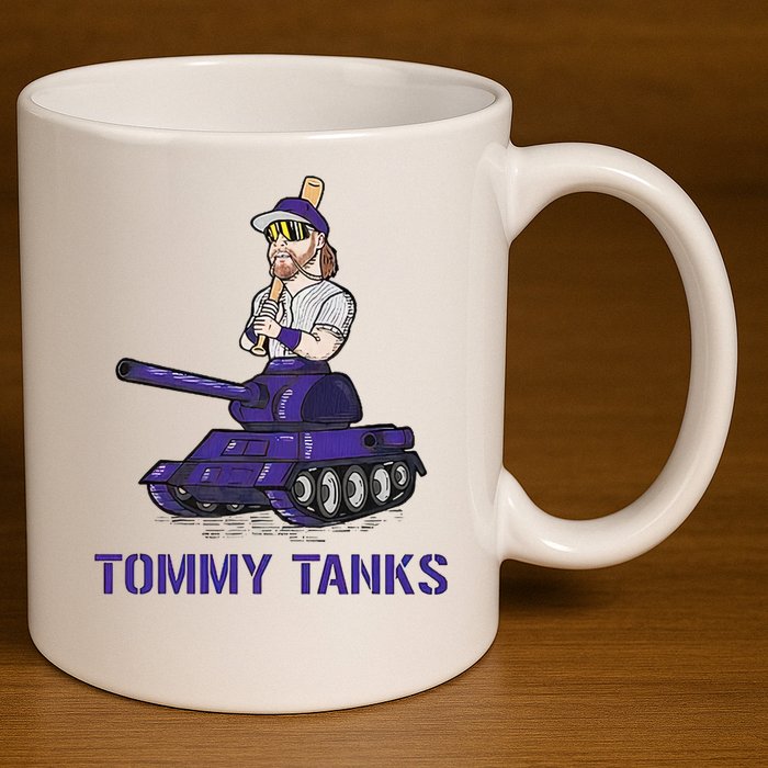 Baseball Tommy Tanks Tommy Funny Tanks Tommy Tanks 11oz C Handle Ceramic Mug