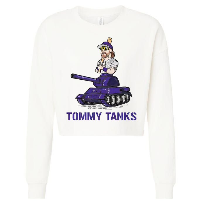 Baseball Tommy Tanks Tommy Funny Tanks Tommy Tanks Cropped Pullover Crew