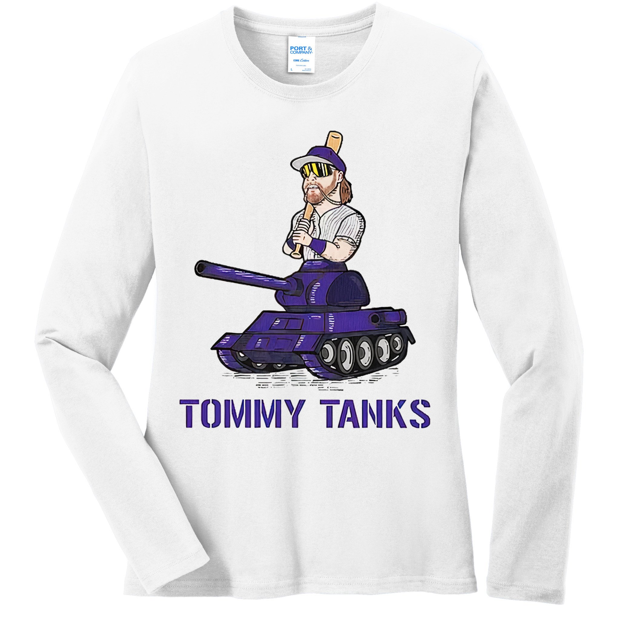 Baseball Tommy Tanks Tommy Funny Tanks Tommy Tanks Ladies Long Sleeve Shirt
