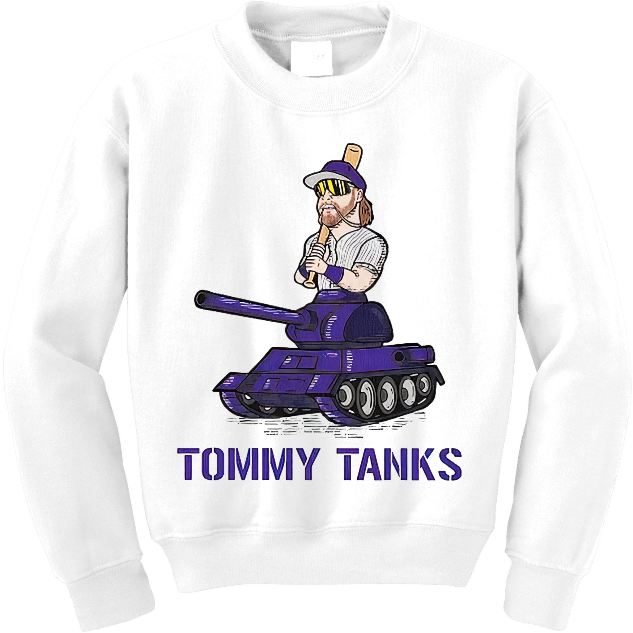 Baseball Tommy Tanks Tommy Funny Tanks Tommy Tanks Kids Sweatshirt
