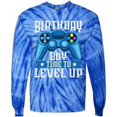 Birthday Time To Level Up Video Game Birthday Gamer Tie-Dye Long Sleeve Shirt