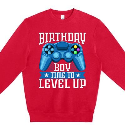 Birthday Time To Level Up Video Game Birthday Gamer Premium Crewneck Sweatshirt