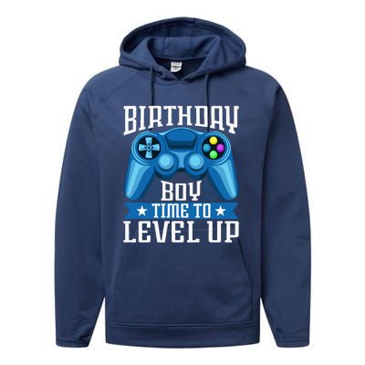 Birthday Time To Level Up Video Game Birthday Gamer Performance Fleece Hoodie