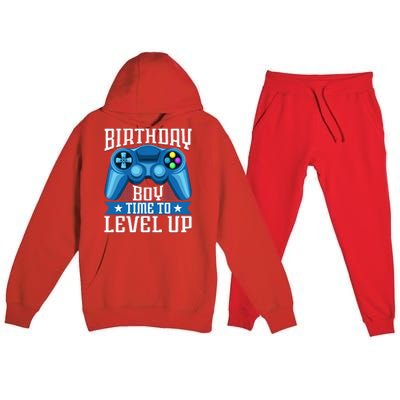 Birthday Time To Level Up Video Game Birthday Gamer Premium Hooded Sweatsuit Set