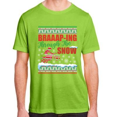 Braaap Through The Snow Ugly Motocross Christmas Adult ChromaSoft Performance T-Shirt