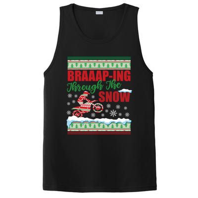 Braaap Through The Snow Ugly Motocross Christmas PosiCharge Competitor Tank