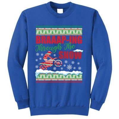 Braaap Through The Snow Ugly Motocross Christmas Sweatshirt