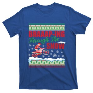 Braaap Through The Snow Ugly Motocross Christmas T-Shirt