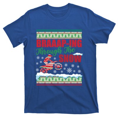 Braaap Through The Snow Ugly Motocross Christmas T-Shirt